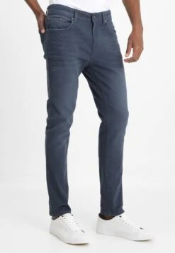 Pier One Coloured Baron - Slim Fit Jeans - Dark Blue