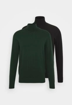 Pier One 2 Pack - Basic Turtleneck - Trui - Black/Dark Green -Pier One 903218958e2e432c9ae54008d290ccf6