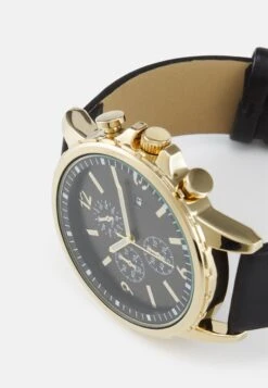 Pier One Unisex - Chronograaf - Black/Gold-Coloured -Pier One eec72deb7b2740719a136e412abc57b2
